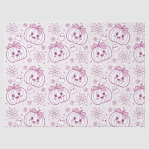 Papel De Seda Calabazas, fantasmas y flores de Kawaii