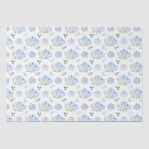 Papel De Seda Calabazas Florales Azules