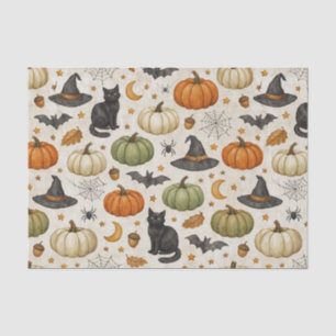 Papel De Seda Calabazas Gato Negro de Halloween