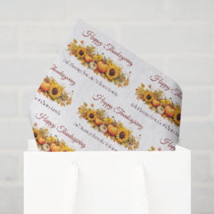 Papel De Seda Calabazas Girasoles Feliz Día de Acción de Gracias