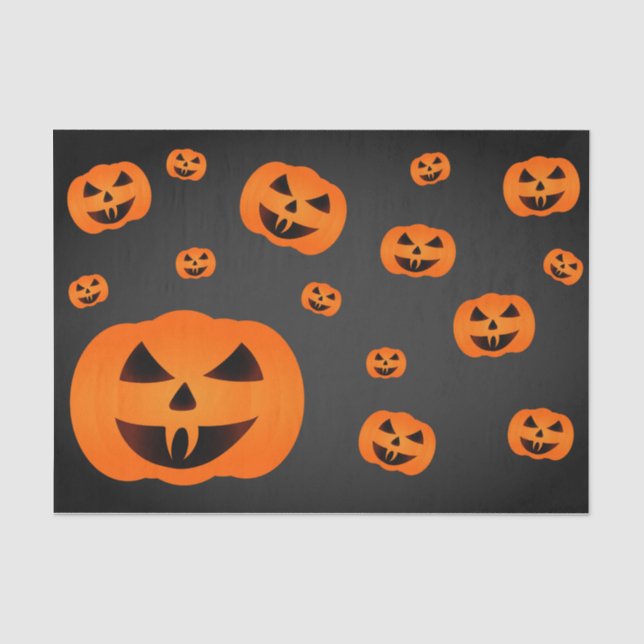 Papel De Seda Calabazas Malignas con Gestos Torcidos sobre Fondo (Anverso)