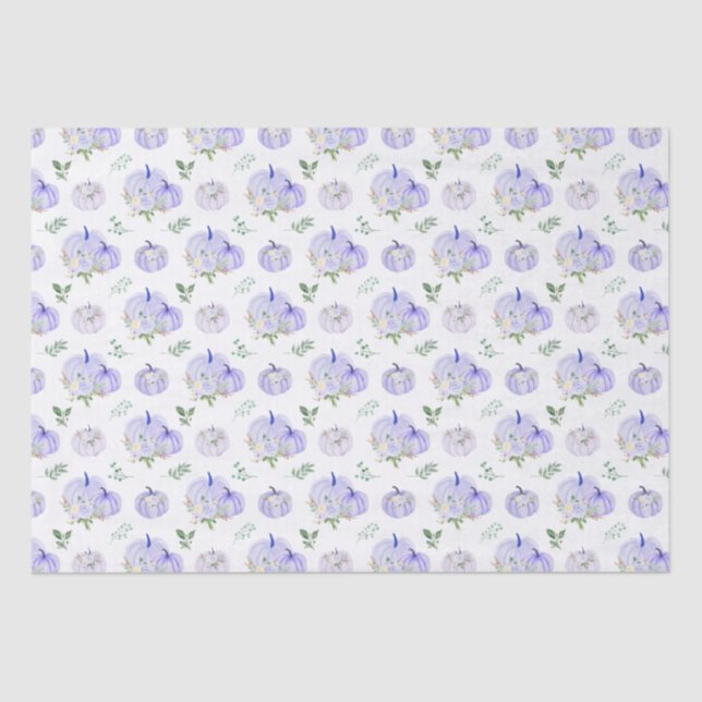 Papel De Seda Calabazas Moradas Floral (Anverso)