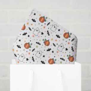 Papel De Seda Calabazas Murciélagos Fantasmas Patrón Mono de Hal