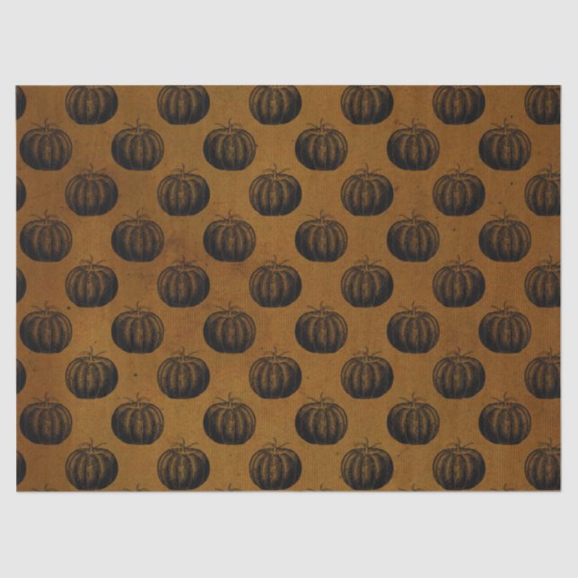 Papel De Seda Calabazas negras vintadas en la descomposición de  (Anverso)
