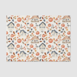 Papel De Seda Calabazas otoñales, casa, hojas descomposición del