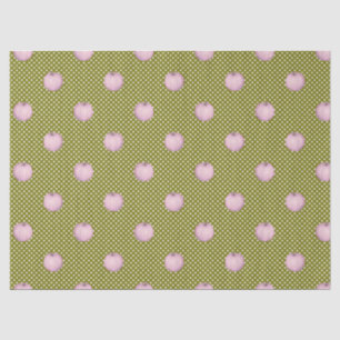 Papel De Seda Calabazas rosas saltean puntos de polka verde