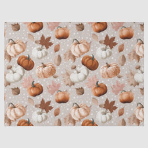 Papel De Seda Calabazas rusticas de otoño y hojas de otoño (2)