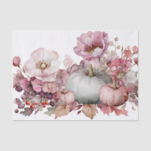 Papel De Seda Calabazas y flores otoñales caen en descomposición