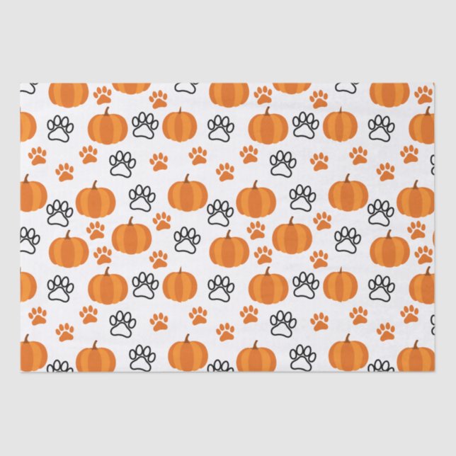 Papel De Seda Calabazas y garras Halloween White (Anverso)