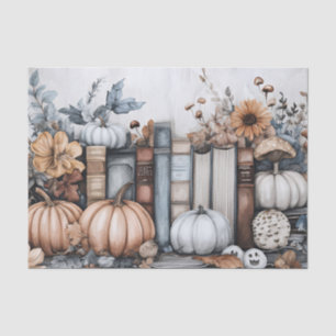 Papel De Seda Calabazas y libros de colores apagados