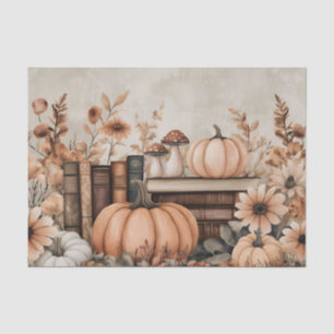 Papel De Seda Calabazas y libros de colores apagados