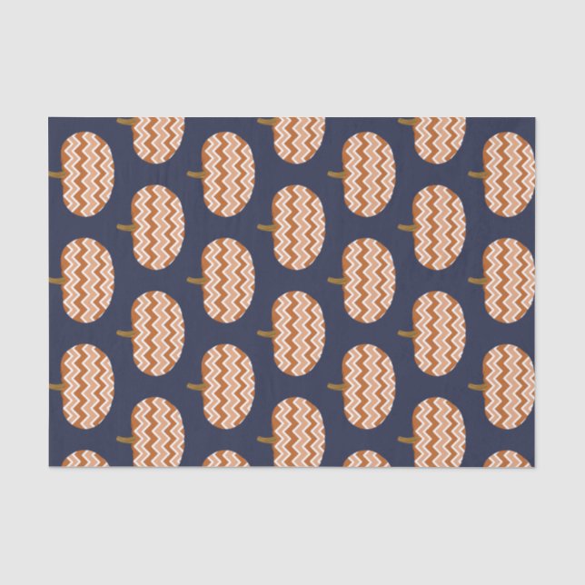 Papel De Seda Calabazas y marina de Chevron otoño (Anverso)