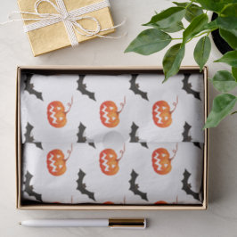 Papel De Seda Calabazas y murciélagos de Halloween, truco o truc