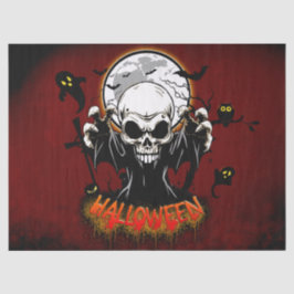 Papel De Seda Calavera con dientes afilados y amenazantes