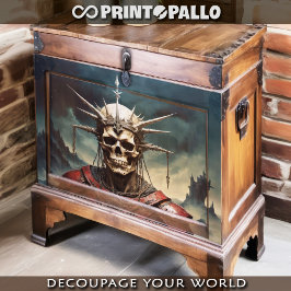 Papel De Seda Calavera coronada en armadura -