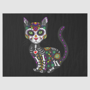 Papel De Seda Calavera de azúcar Gato Mexicano Halloween Día De 