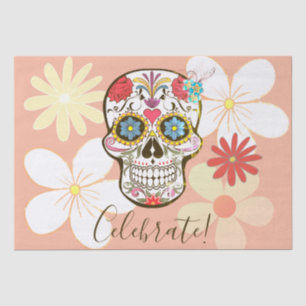 Papel De Seda Calavera de azúcar suave y delicada rosa de rosa m