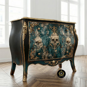 Papel De Seda Calavera de esqueleto gótico vintage decoupage 