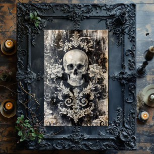 Papel De Seda Calavera de esqueleto gótico vintage decoupage
