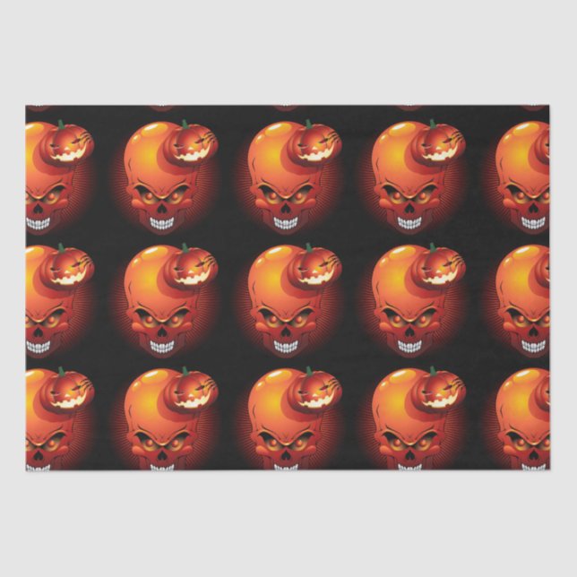 Papel De Seda Calavera de Halloween y calabaza (Anverso)