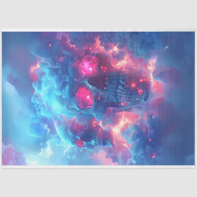 Papel De Seda Calavera de Neon en la página de Sky Decoupage (Anverso)