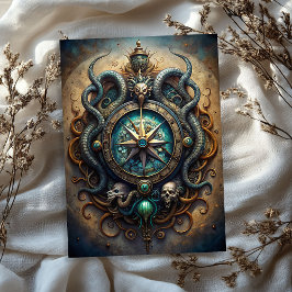 Papel De Seda Calavera de signo de tótem marítimo vintage de col