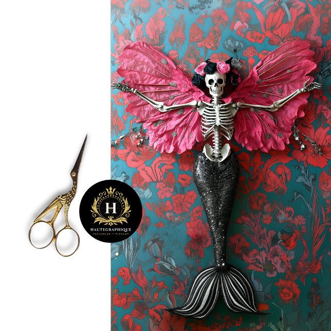 Papel De Seda Calavera de sirena esqueleto gótico decoupage  (Subido por el creador)