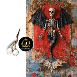 Papel De Seda Calavera de sirena esqueleto vampiro gótico decoup