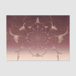Papel De Seda Calavera de toro con textura rústica beige marrón 