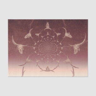 Papel De Seda Calavera de toro con textura rústica beige marrón