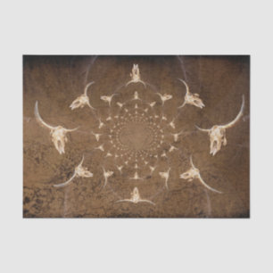 Papel De Seda Calavera de toro de textura abstracta beige marrón