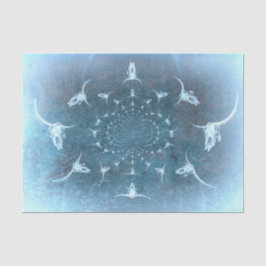Papel De Seda Calavera de toro de textura azul vintage rústica o