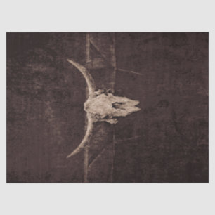 Papel De Seda Calavera de toro País occidental Marrón Viejo Rúst