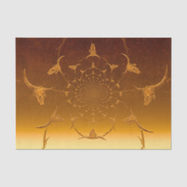 Papel De Seda Calavera de Vaca con Textura Dorada Metálica Occid