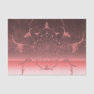 Papel De Seda Calavera de vaca con textura metálica rosa femenin