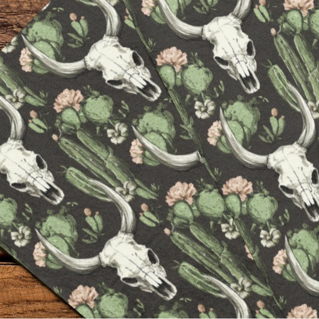 Papel De Seda Calavera de vaca occidental y cactus (Subido por el creador)