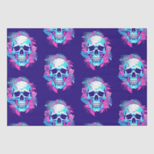 Papel De Seda Calavera floral al estilo de la onda de vapor