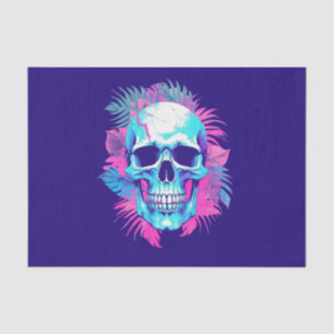 Papel De Seda Calavera floral al estilo de la onda de vapor
