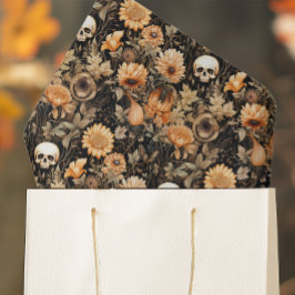 Papel De Seda Calavera floral de otoño espeluznante