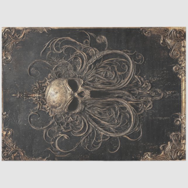 Papel De Seda Calavera gótica (Anverso)