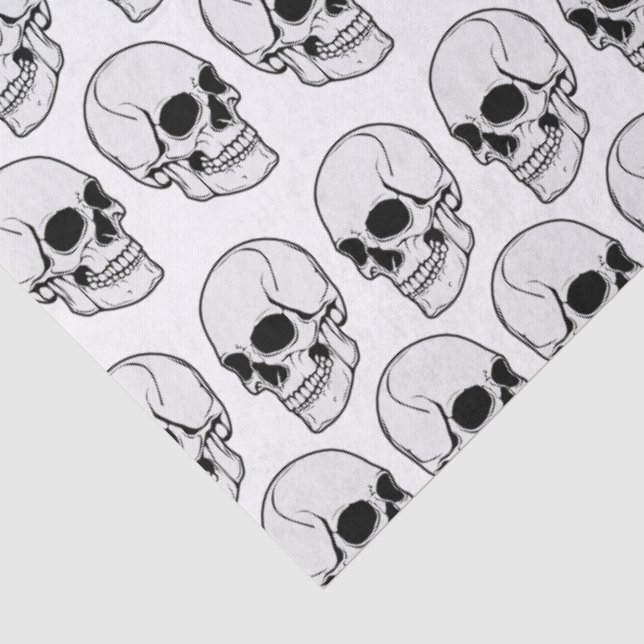 Papel De Seda Calavera gótica #1F vista en ángulo (Detalle)