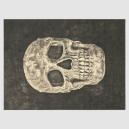 Papel De Seda Calavera gótica humana de color Beige negro textur