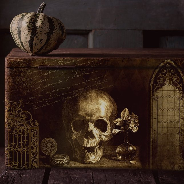 Papel De Seda Calavera gótica victoriana Halloween Ephemera (Subido por el creador)