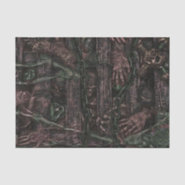 Papel De Seda Calavera oscura gótica de Halloween Sepia Partes d
