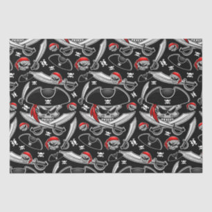 Papel De Seda Calavera pirata con sabers cruzados