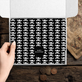 Papel De Seda Calavera pirata y huesos cruzados de Halloween
