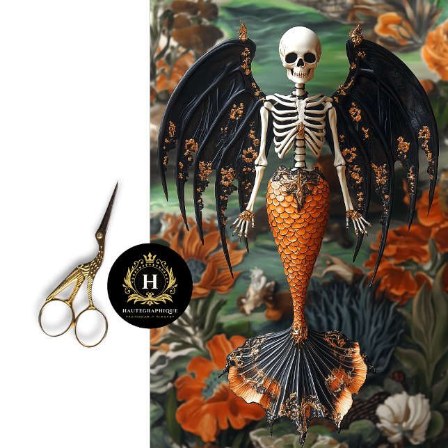 Papel De Seda Calavera Sirena Esqueleto Vampiro Gótico Decoupage (Subido por el creador)