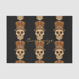 Papel De Seda Calavera Steampunk en Top Hat Thunder_Cove