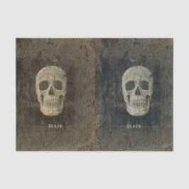 Papel De Seda Calavera Tarot de Textura Negra y Blanca Vintage G