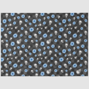 Papel De Seda Calaveras Azules y Diseño de la Serie Girasoles 12